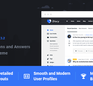 Discy WordPress 主题是一个令人惊叹、专业且灵活的社交问题和问答社区WordPress主题，专门为在线社区、利基问答网站、营销网站、开发人员网站或任何类型的社交社区而设计。