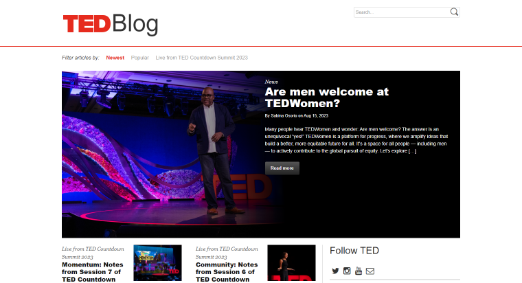 ted 博客网站主页