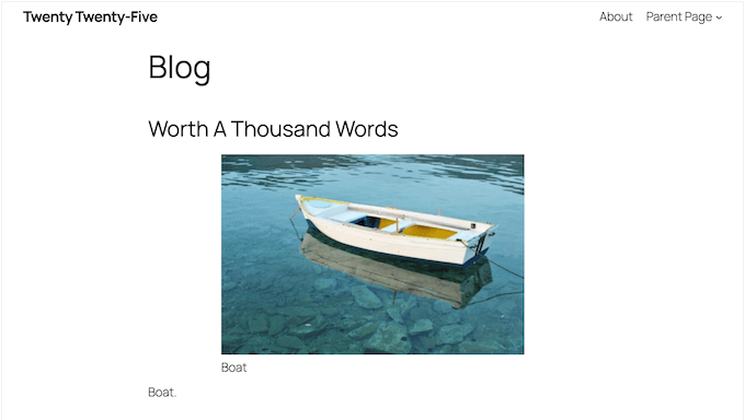 默认 WordPress 主题的示例 默认 WordPress 主题的示例