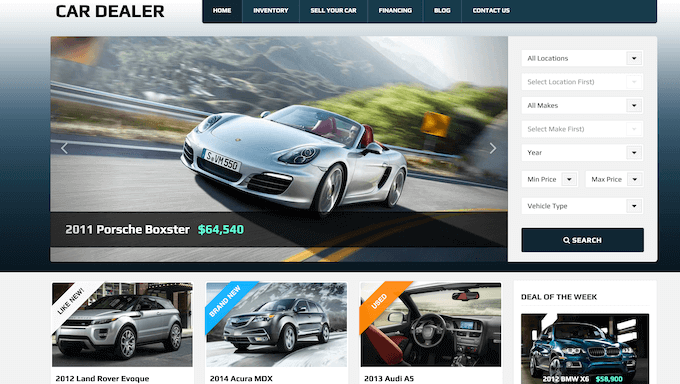 汽车 WordPress 主题示例 汽车 WordPress 主题示例