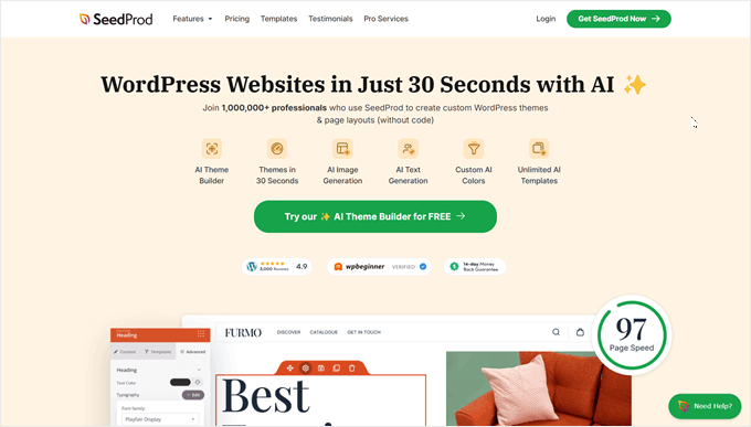 WordPress 的 SeedProd 页面构建器插件 WordPress 的 SeedProd 页面构建器插件