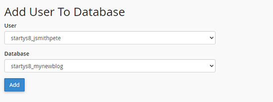 Bluehost cPanel 将用户添加到数据库 Bluehost cPanel 将用户添加到数据库
